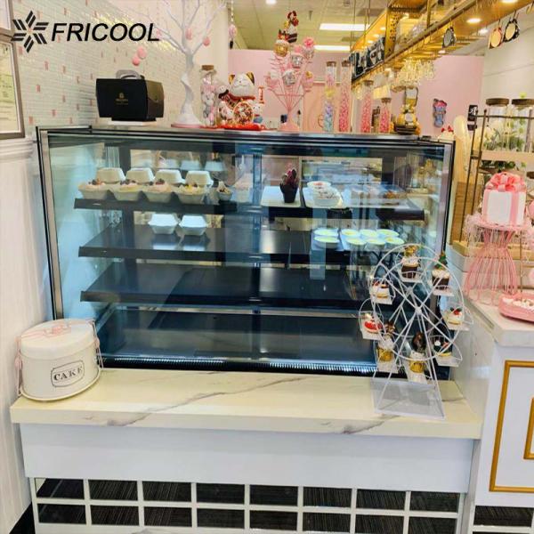 Straight angle showcase sliding door back cake display case cake fridge with CE/ETL