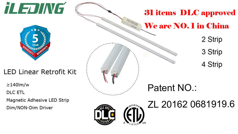 Quick Installation Linear retrofit Kit Energy Saving Dimming LED Magnetic Light with 5-