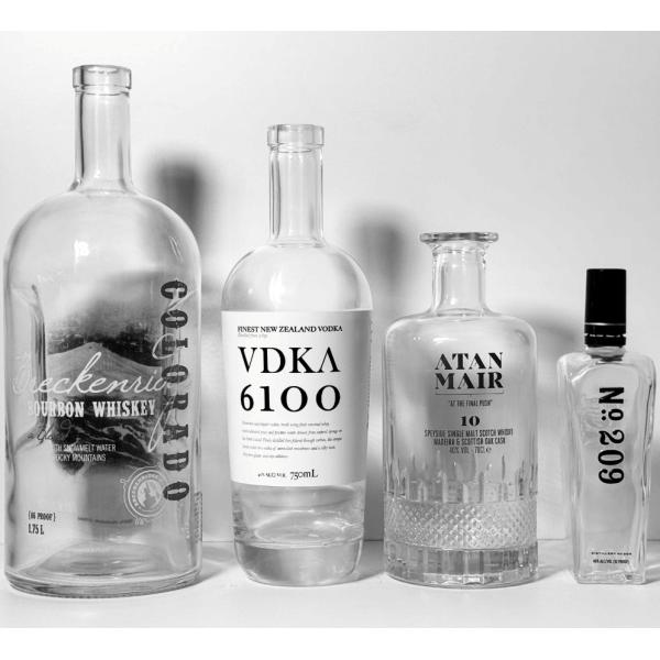 бутылка стекла текила 0.75L с печатанием стеклянного затвора ISO14001 золотым