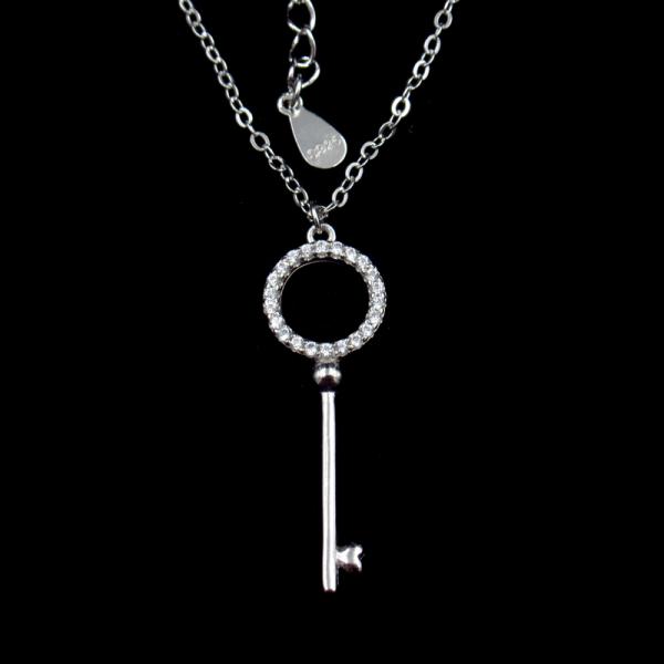Romantic Dreamcatcher Silver Cubic Zirconia Necklace For Wedding Party