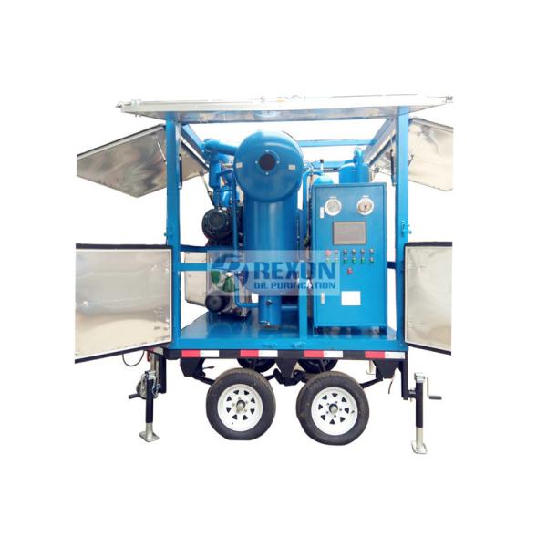 Double Axle Four Car Wheels Mobile Transformer Oil Purifier 6000 Liters / Hour