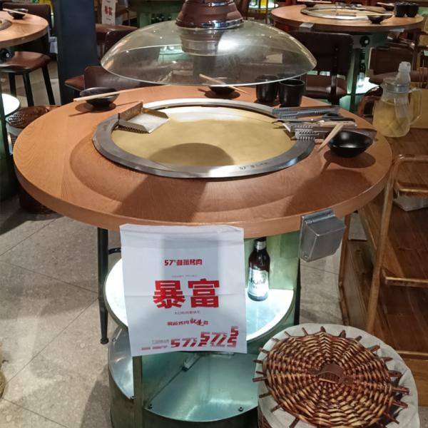 Petite table de gril électrique en cuivre Teppanyaki 220 V 3 kW