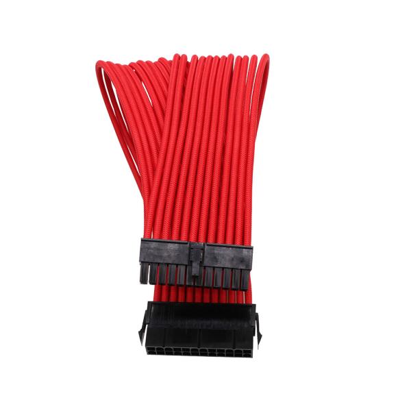 Good quality Red sleeved 24 pin ATX power supply extension cable 18AWG