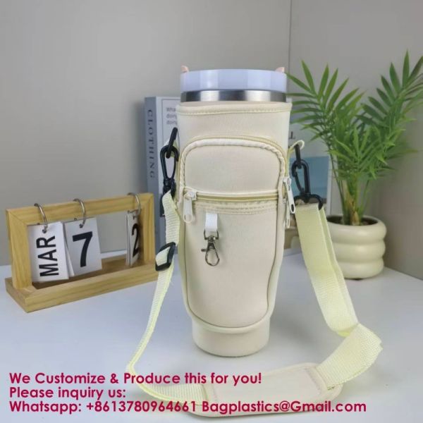 Customizable Foldable Durable Waffle-Embossed Neoprene Cup Sleeves | Reusable Insulated Lightweight Cola & Bottle Sleeves