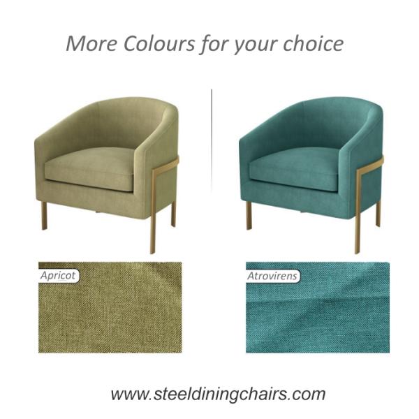 Italian Hotel Office Living Room Stainless steel Linen 1 Seater Sofa