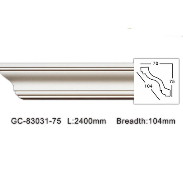 GC-83031 170mm High Quality Delicate Beautiful Polyurethane Plain Crown Interior Decorative Cornice Moulding Baseboard Skirting Board