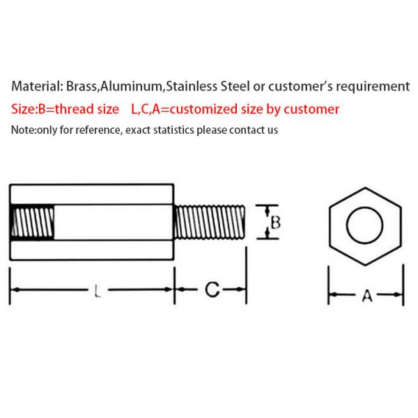Customized Metal Thread Hex M6 Bolt Spacer Machine Part for Custom by 2D/3D/drawing
