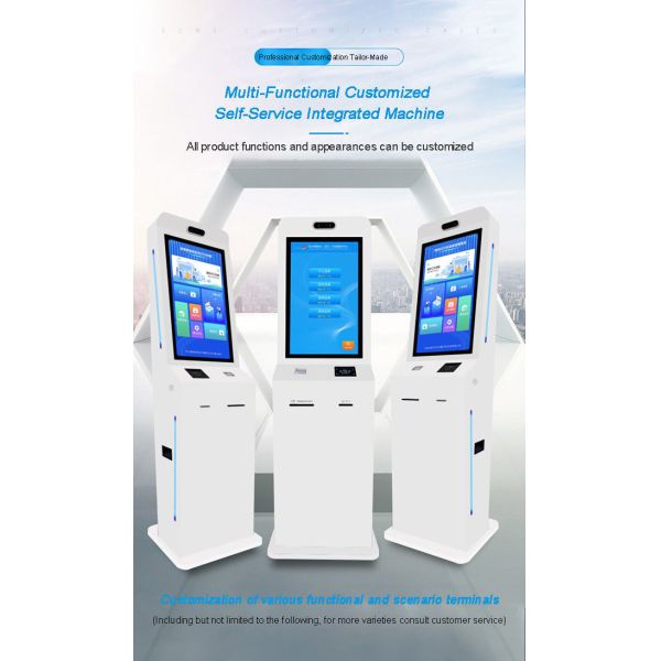 All In One Self Service Food Ordering System FHD Restaurant Self Service Kiosk