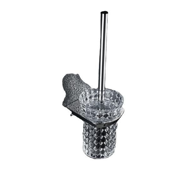 Stainless Steel Bathroom Toilet Brush Holder Set with Modern Design Wall Mounted