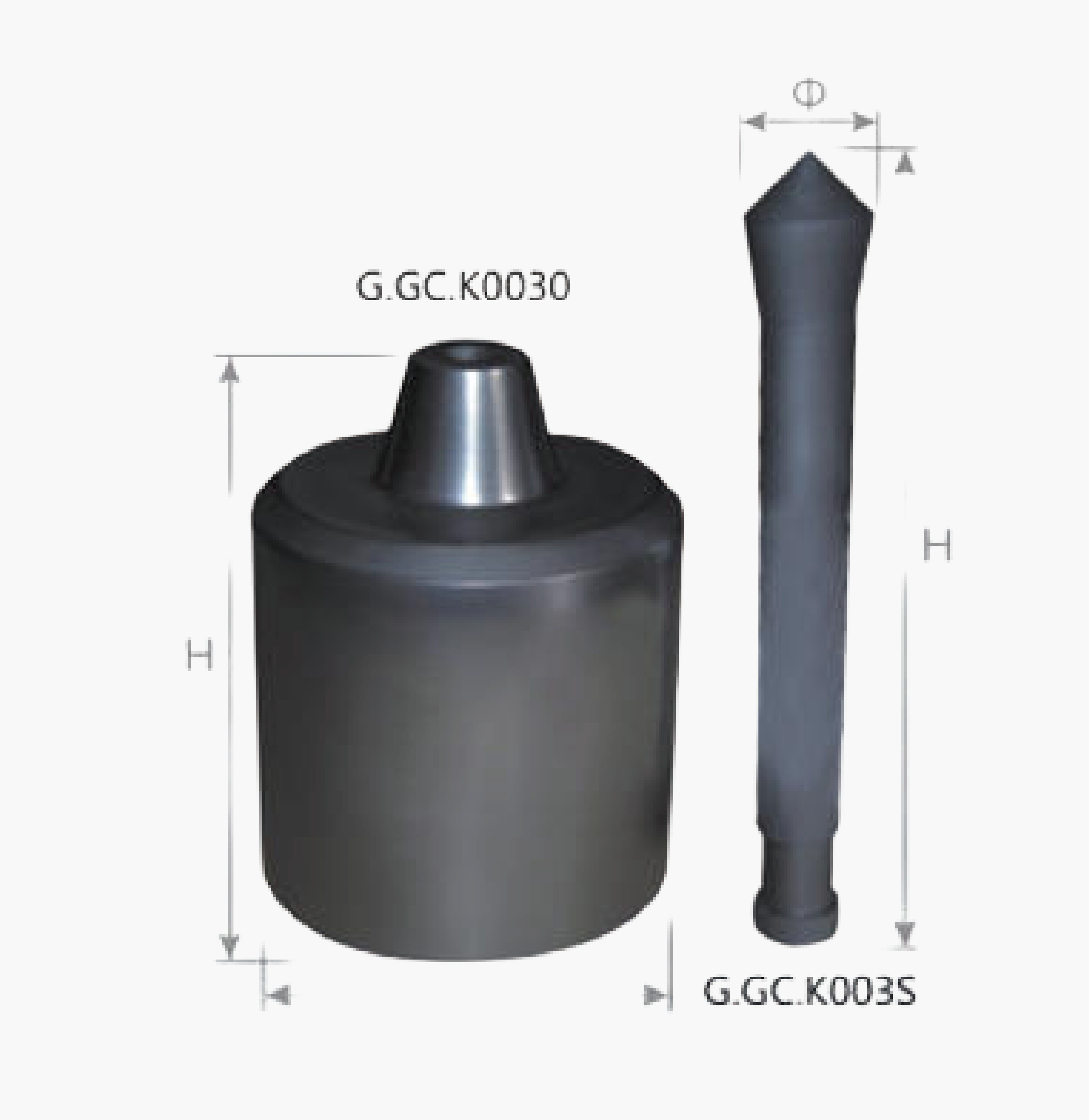 Graphite Casting Crucible & Stopper For Yasui K2/KT17