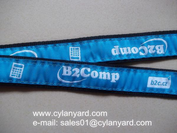 High Graded Jacquard Label Overlaid Lanyard With Metal Detachable Release Buckle