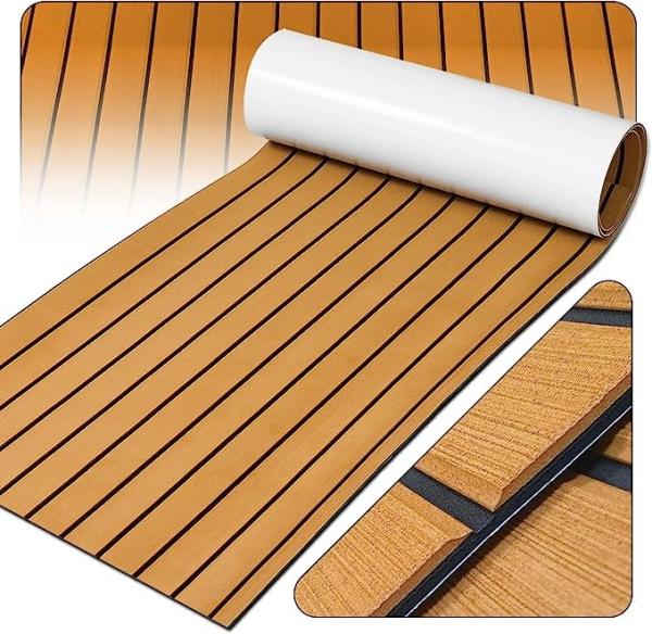 Flooring EVA Foam Decking Sheet, Faux Teak Decking Mat for Boat Yacht Marine Floor Carpet/Swimming Pool Flooring