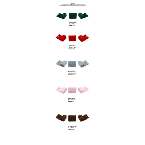 Boîte à bijoux en velours de couleur bonbonne pour le stockage personnalisé d'anneaux colliers et boucles d'oreilles