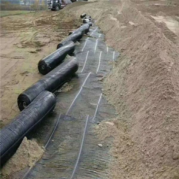 PP HDPE Uniaxial Plastic Geogrid UV Resistant Geogrid Mesh Retaining Wall