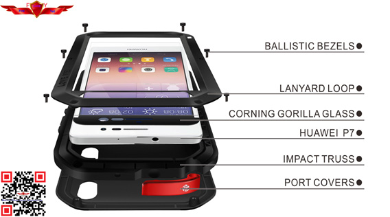 100% Quality Guaranteed Aluminum Dirtproof/Shockproof/Waterproof Case For HUAWEI P7