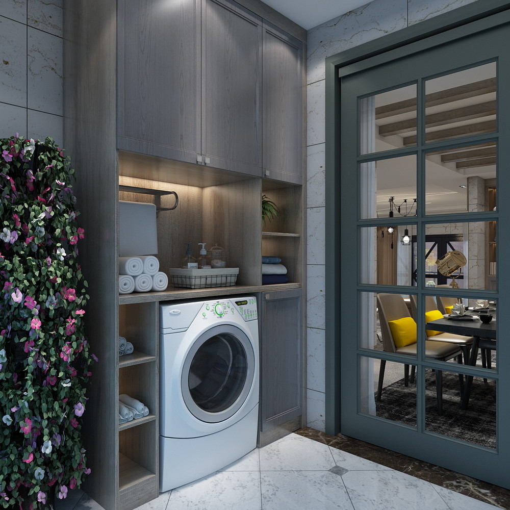 Waterproof Modern Design Plywood Laundry Sink Cabinet for High End Apartment Customization