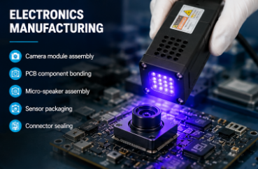 Portable 365nm UV LED Curing System with 40x40mm Curing Area for Precision Bonding