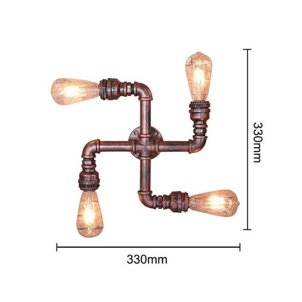 La pared del bulbo del filamento de la antigüedad E27 enciende apliques de la luz de la pared del tubo de agua del metal