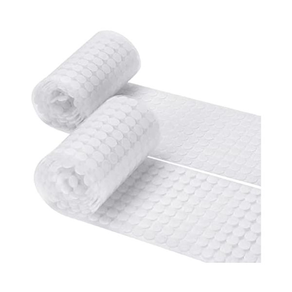 White Strong Nylon Waterproof Glue Tapes 700 Pairs Self-Adhesive Die Cut Dots Single Water Activated for Office School Home Use