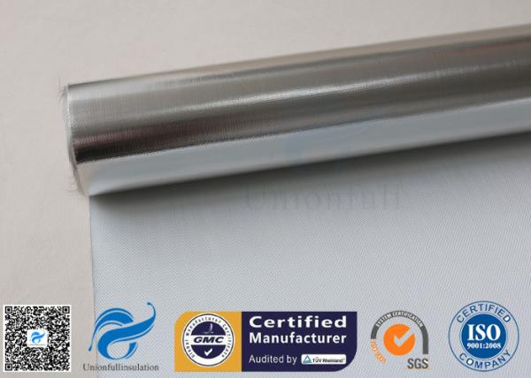 Fogo - pano revestido 480gsm 0.43mm da fibra de vidro da folha de alumínio da tela da prata resistente