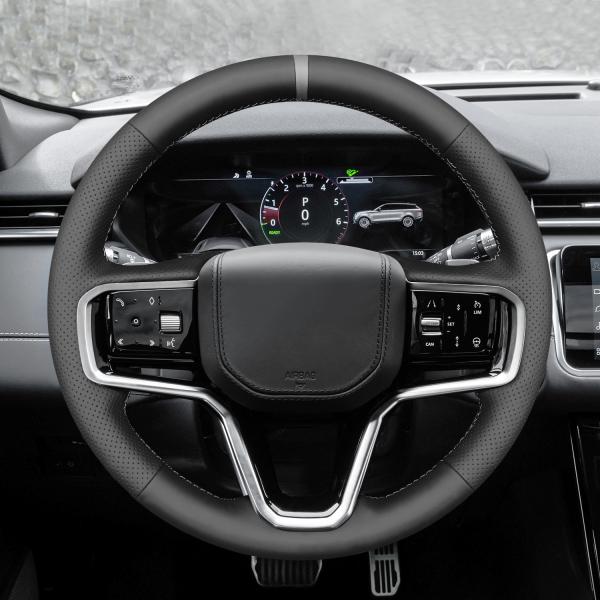 Hand Stitch Genuine Leather Steering Wheel Cover for Land Rover Range Rover Sport III(L461) Evoque II (L551)  Velar (L560)