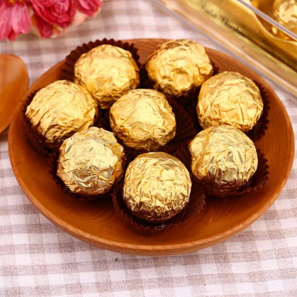 Eco Friendly Food Cocoa Butter Golden Chocolate Wafer Ball Pure And Solid Snack
