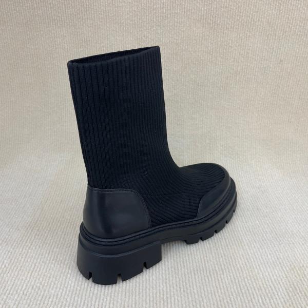 Heightening Black Lycra Ankle Boots Indoor Outdoor Ladies Black Ankle Boots