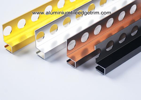 10mm Bathroom Polished Chrome Square Edge Tile Trim For Exterior Corner