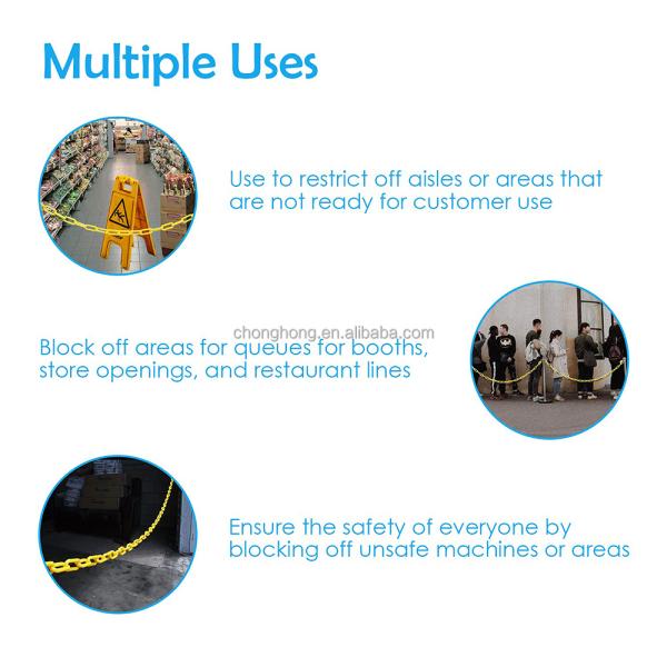 8 мм PE Красный/Белый/Желтый/Черный цветовой пластиковый цепь безопасности для долговечной защиты дорожного движения