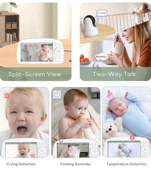 5.5 Inch Full HD Baby Monitor with Night Vision and Two-Way Audio