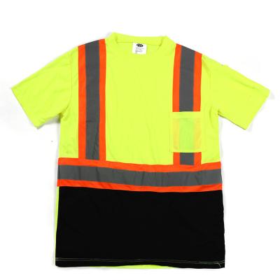 Camisas de trabalho com reflexo do pescoço de tripulação