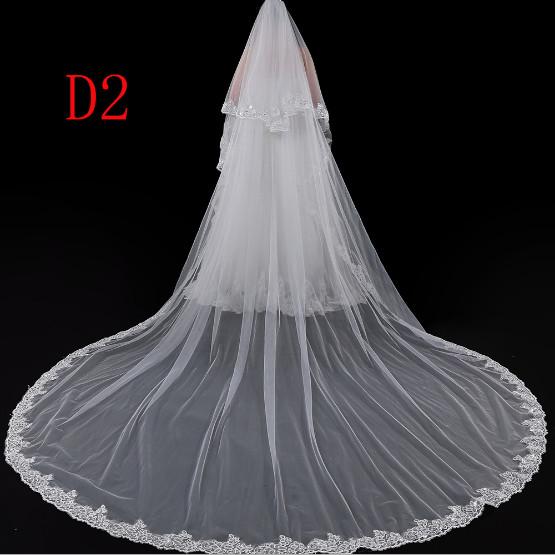 Long drag lace veil, Europe and the United States pure white bud silk yarn, around the shoulder of the beautiful long