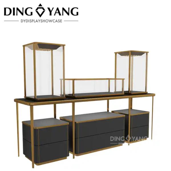 Современная модная стеклянная выставка ювелирные изделия витрина ювелирные изделия приставка с светодиодными фонарями