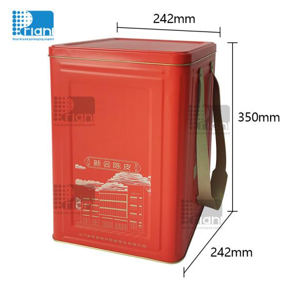 Personalized Square Airtight Tea Tin Canisters Rectangular Embossed Packaging Box