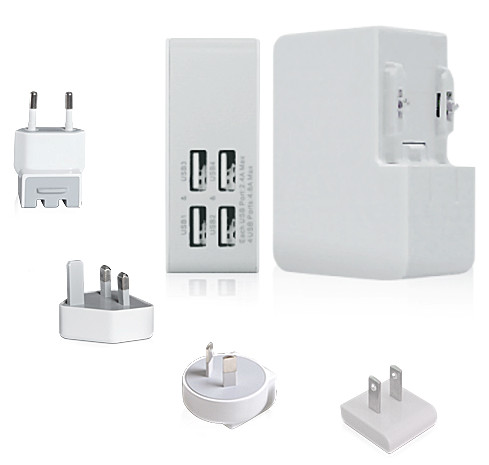 US plug 4 USB universal adapter mini travel adapter