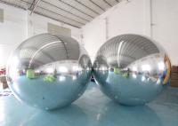 Bola de anúncio de flutuação inflável de suspensão de prata da esfera do espelho do PVC da dupla camada para a decoração da fase do Natal