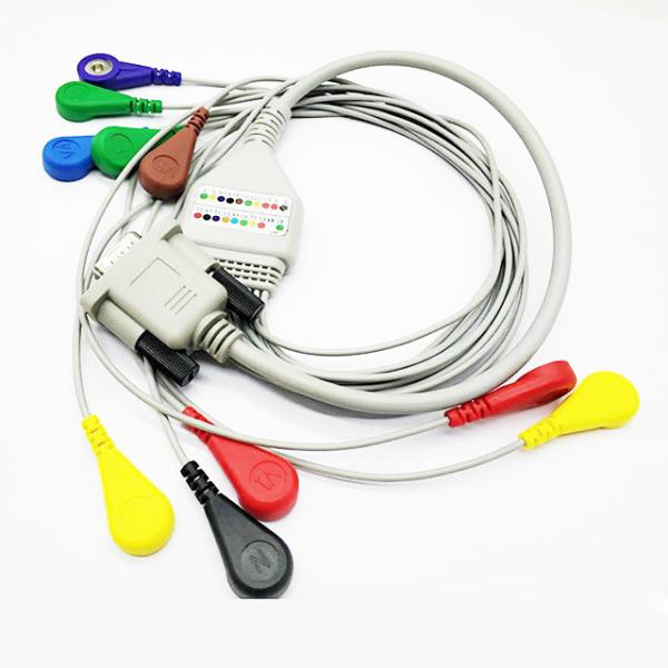 tamanho personalizado do cabo do Pin Holter ECG de 10leads Shidaishuma 15 desempenho estável