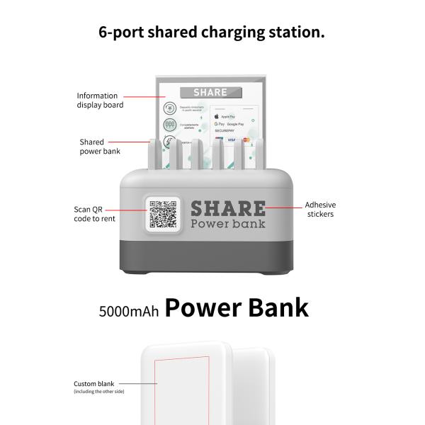 60000mah Li Po делило предохранение от короткого замыкания портов станции стыковки 6 Powerbank