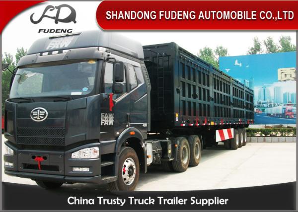 3 Axles 50 Cbm Tipper Side Dump Semi Trailer With Hydraulic Cyclinder