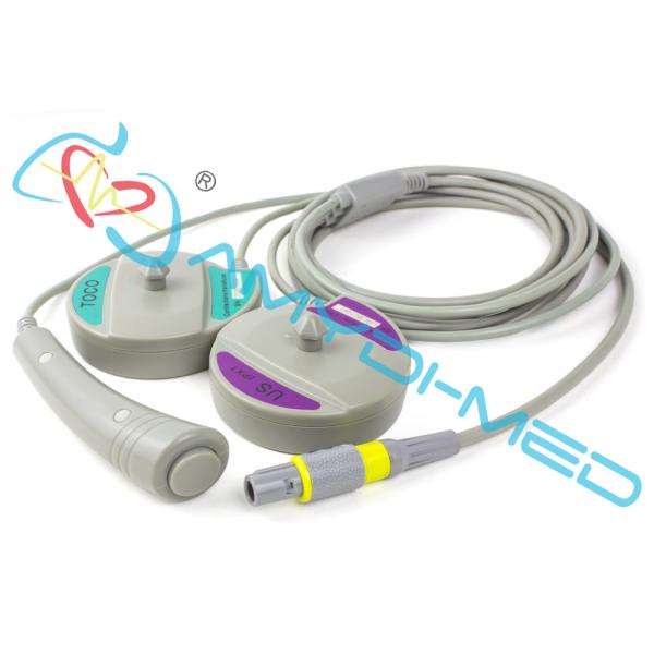 Gray TPU Fetal Ultrasound Probe Round 6 Pins 1.0 MHz Toco Ultrasound Transducer