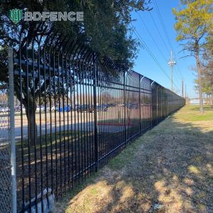 Flat Top Garden Powder Coated Wrought Iron Tubular Fence