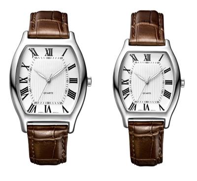 Waterproof 3ATM Romantic Couple Leather 22cm Couple Wrist Watch For Lovers
