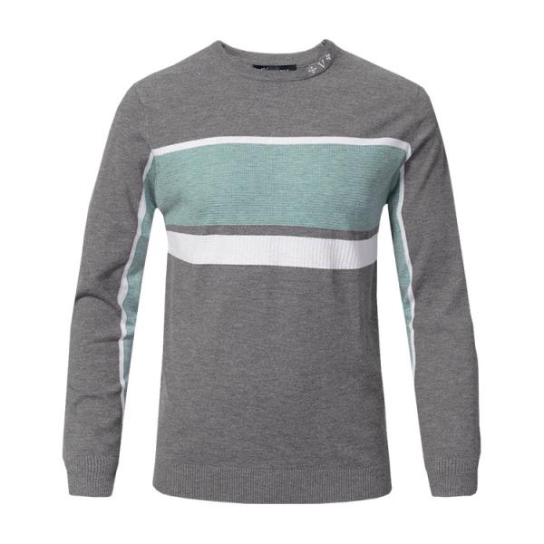 Color Block Mens Warm Winter Sweaters , Men's Cotton Pullover Sweaters