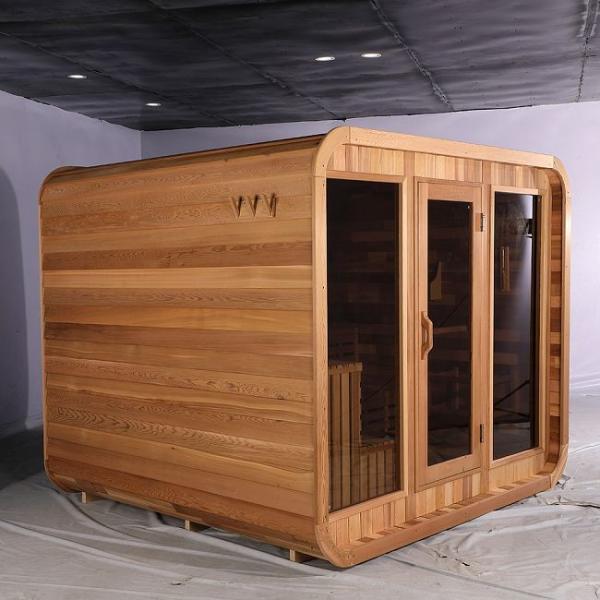 Large Size Solid Wood Electric Stove Outdoor Cube Steam Sauna Room For Backyard
