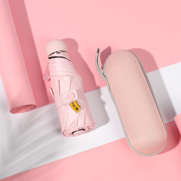 5 Folding Sunshade Small Pocket Sunny and Rainy Umbrella Women Dual- Sunscreen Design