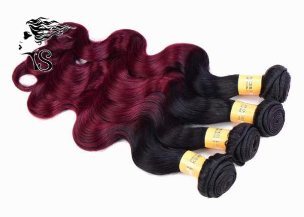 Ombre Black Burgundy Hair Extensions Human Hair 8A Body Wave No Tangle