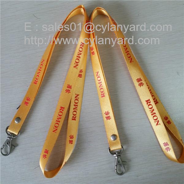Riveted nylon neck strap with heavy duty metal clasp hook, riveted nylon lanyards