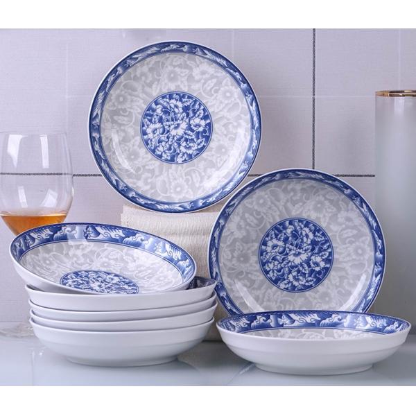 Round Blue And White Porcelain Colored Porcelain Dinnerware Plate
