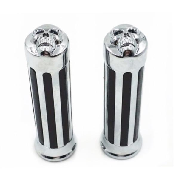 Skull Style Motorcycle Modification Parts Chormed Harley Davsion 25mm Handgrips