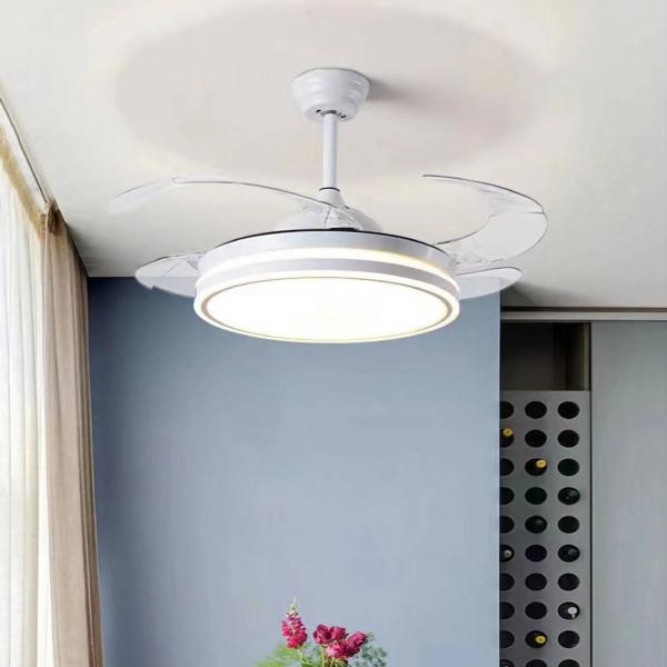 Chambre à coucher Ventilateur de plafond décoratif d'intérieur de 42 pouces avec télécommande Smart BLDC Moderne avec lumière LED